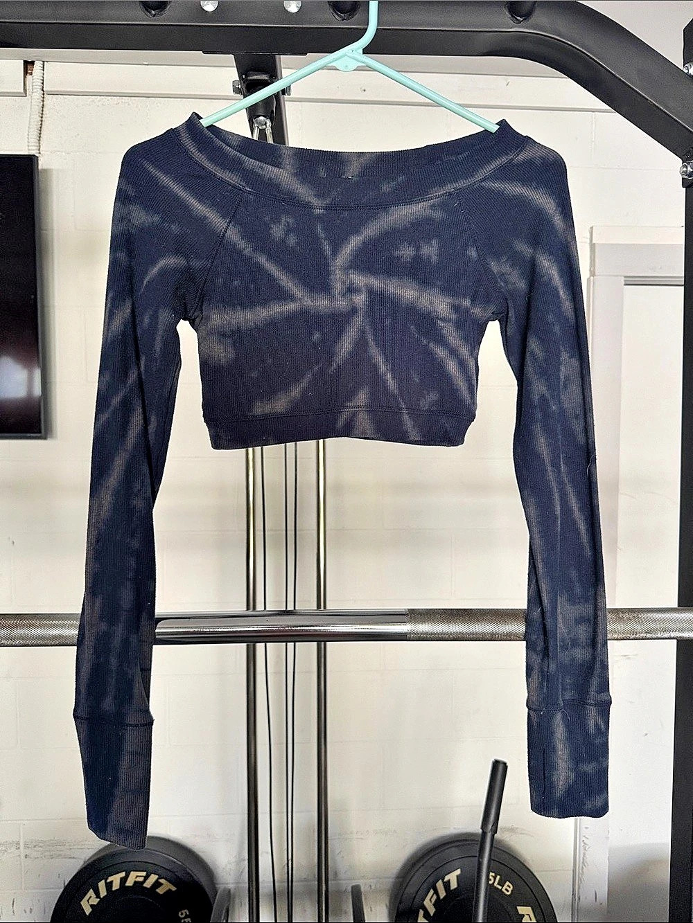ARX LAB Tie-Dye Long Sleeve Crop Top Size Small